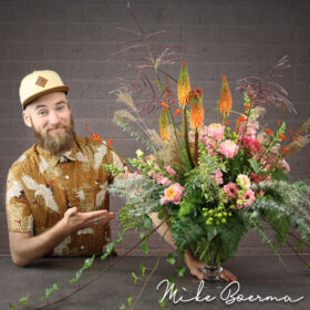 Mike Boerma with a Boho Style Flower Arrangement