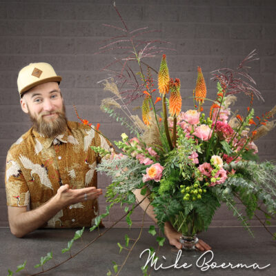 Mike Boerma with a Boho Style Flower Arrangement